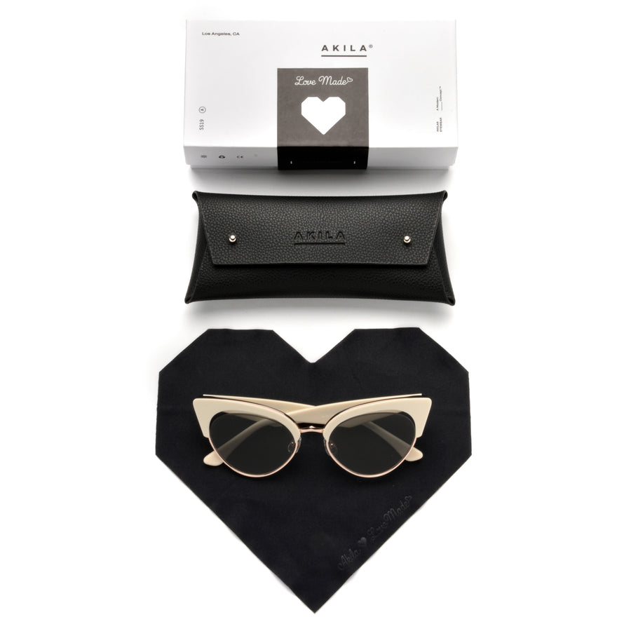 Akila x Love Made Cat Eye Sunglasses - Ivory